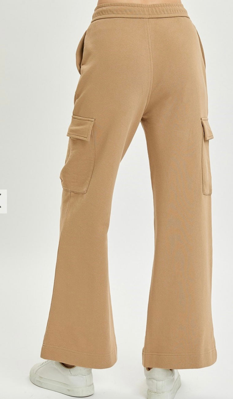 Risen Cargo Wide Leg Pants/ Latte