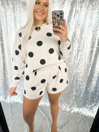 Black Polka Dot Short {SET}