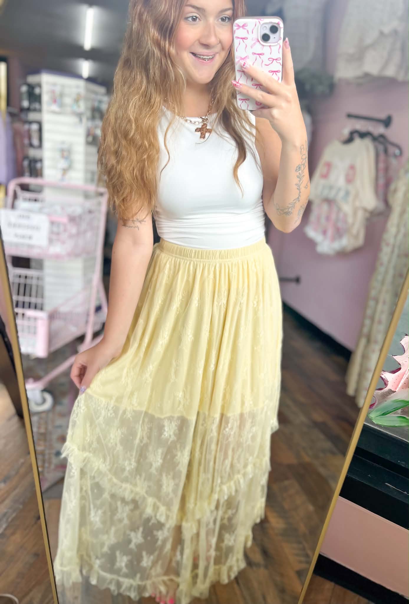 Sunshine Lace Maxi Skirt