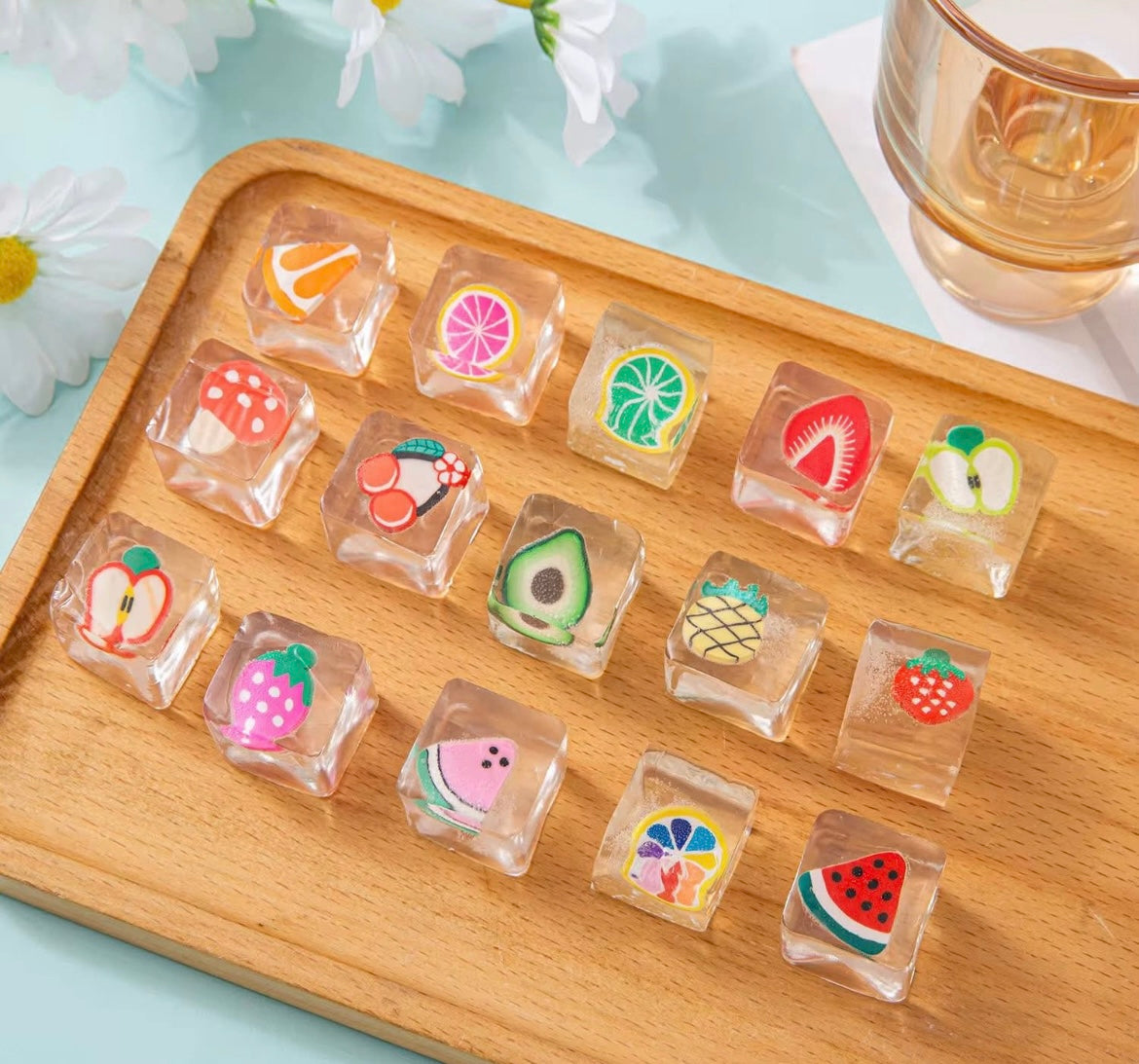 Mini Fruit Cube Squishy