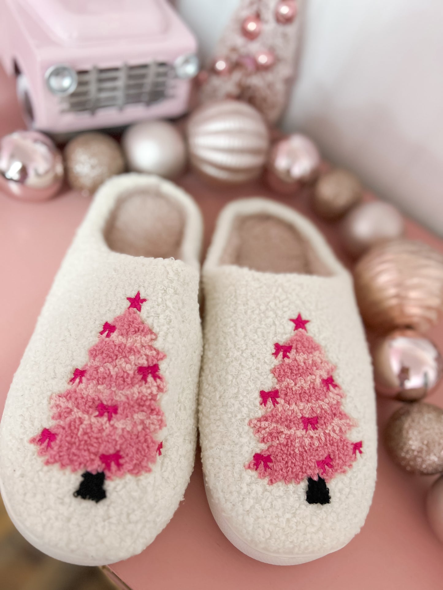 Pink Tree Slippers