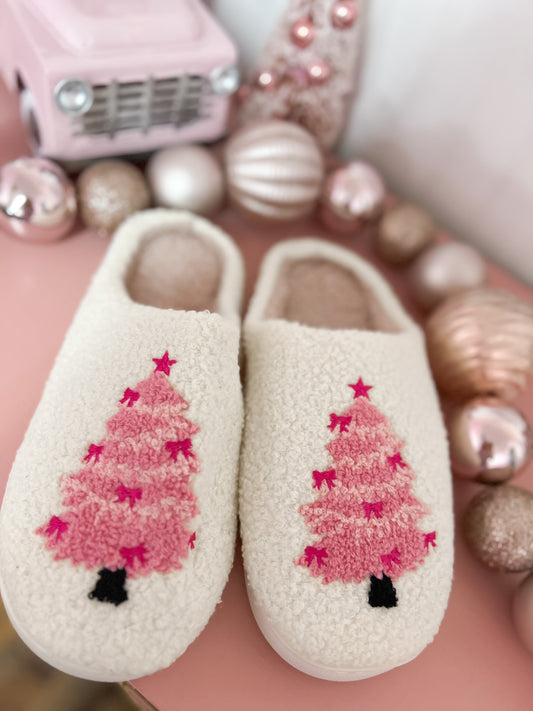 Pink Tree Slippers