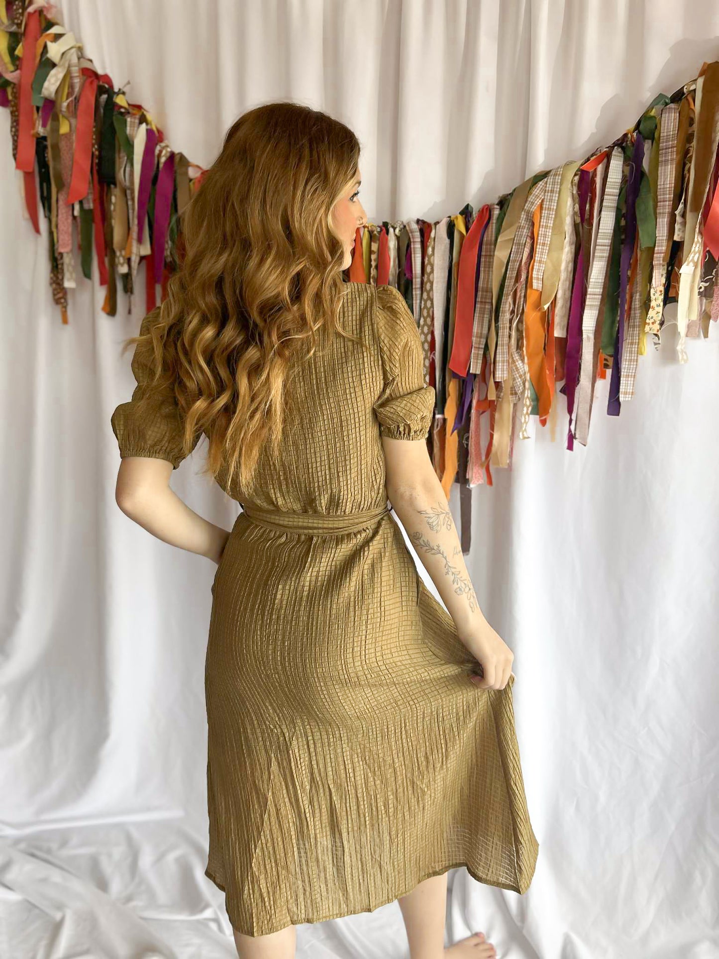 Fall Vibes Sinched Bow Dress