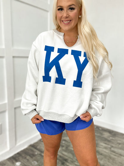 Kentucky Reversible V Neck Oversized Sweatshirt