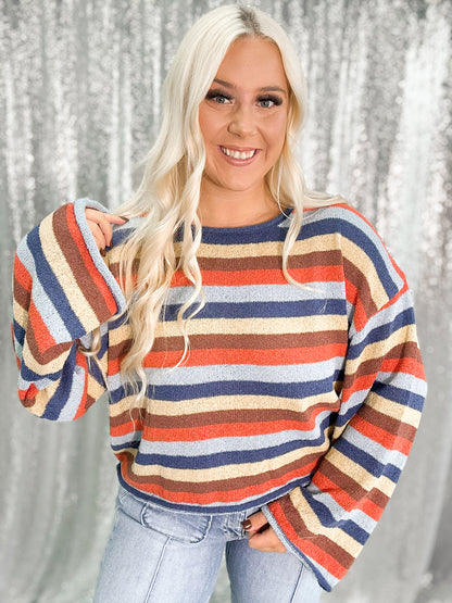 Harvest Striped Knit Sweater Top