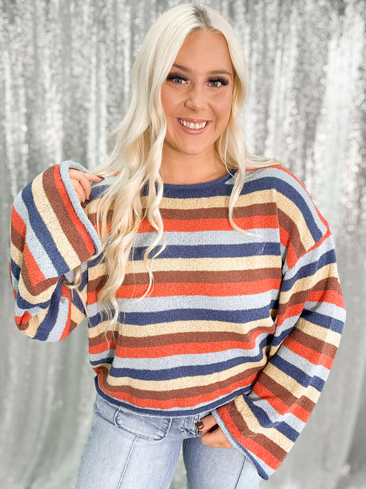 Harvest Striped Knit Sweater Top