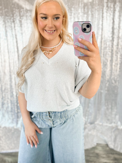 Blue Belle Pearl Top
