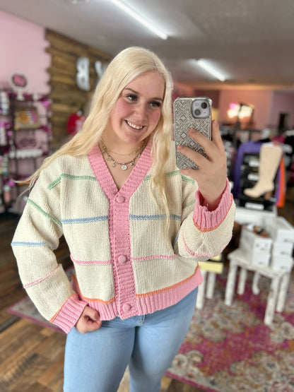 Eye Candy Striped Cardigan