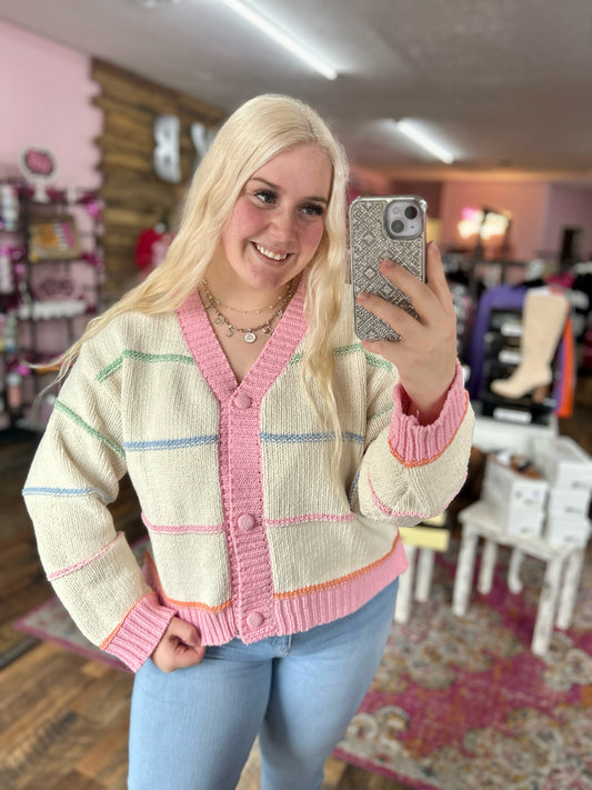 Eye Candy Striped Cardigan