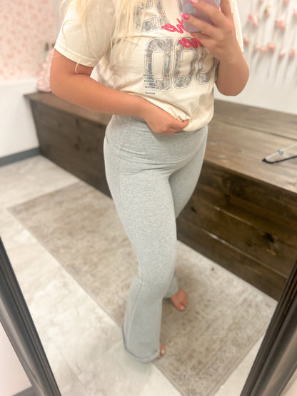 Gray Wide Band Yoga Pants