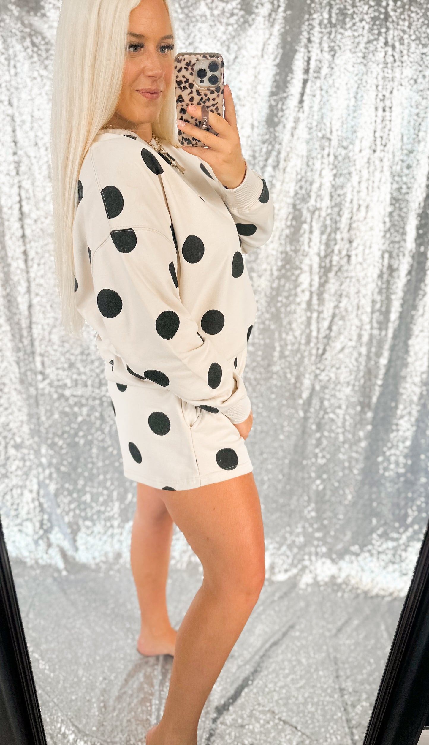 Black Polka Dot Short {SET}