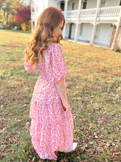 Holly Berry Blossoms Maxi Dress