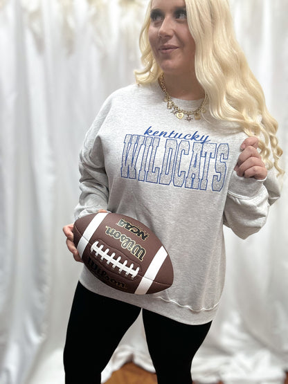 Wildcats Embroidered Glitter Crewneck
