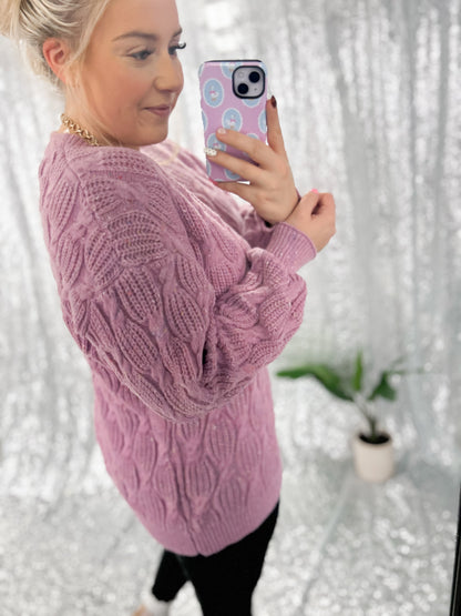 Purple Confetti Knit Sweater