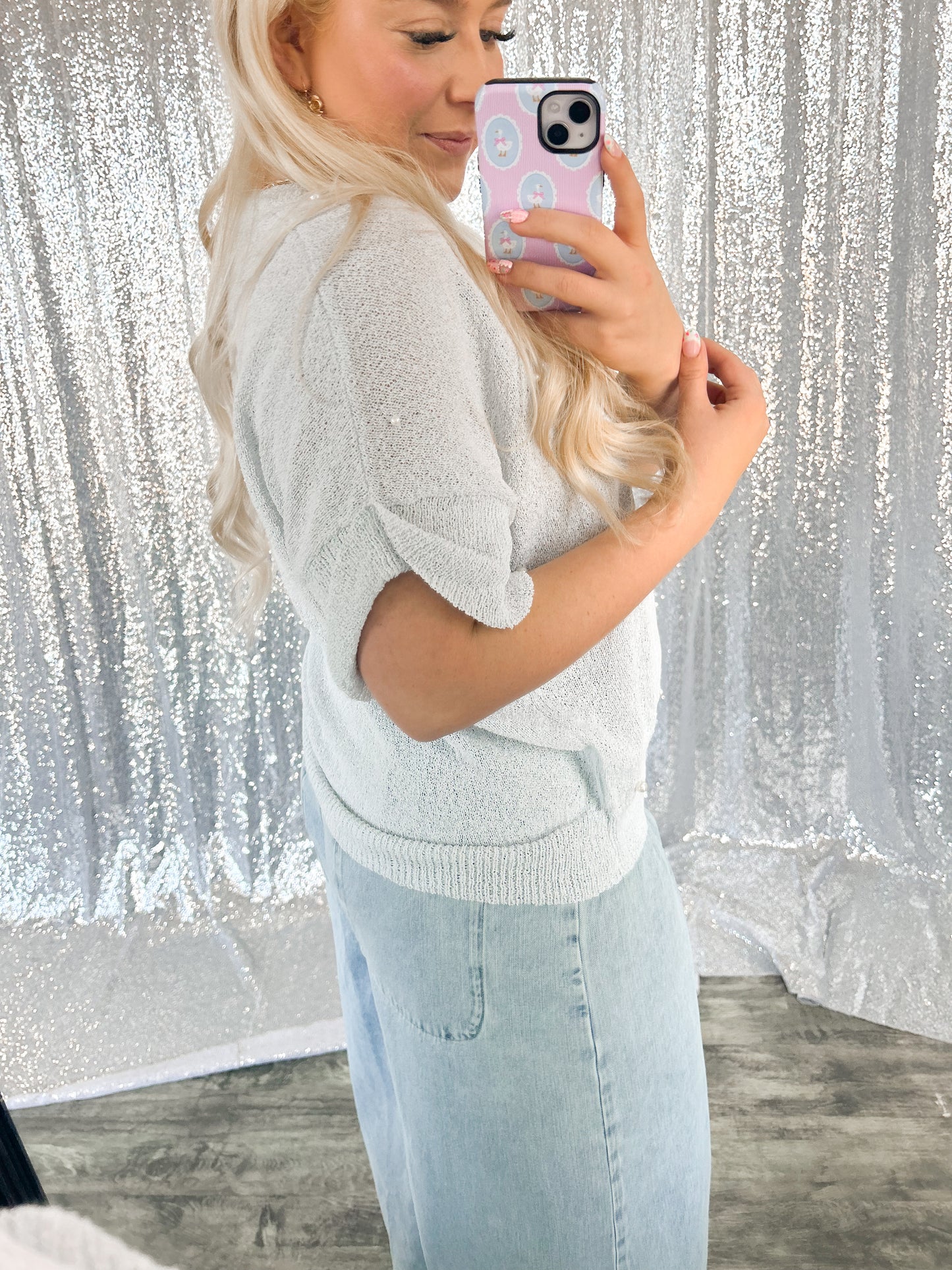 Blue Belle Pearl Top