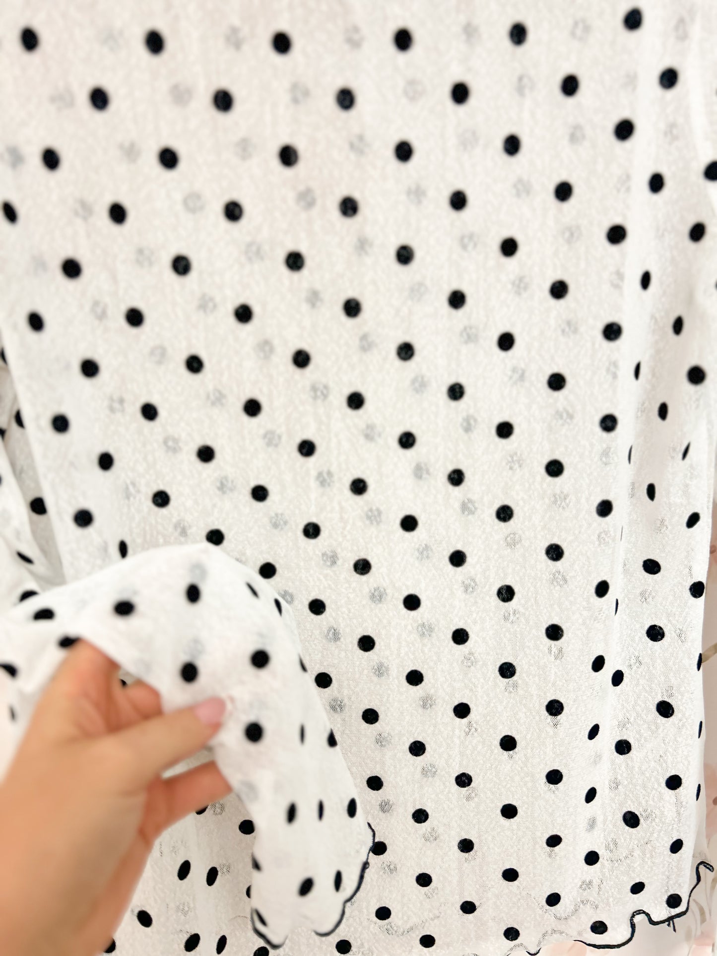 Polka Dot Mesh Top
