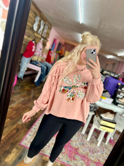 Floral Oversized Applique Crewneck
