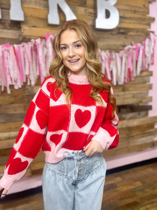 Checkered In Love Sweater