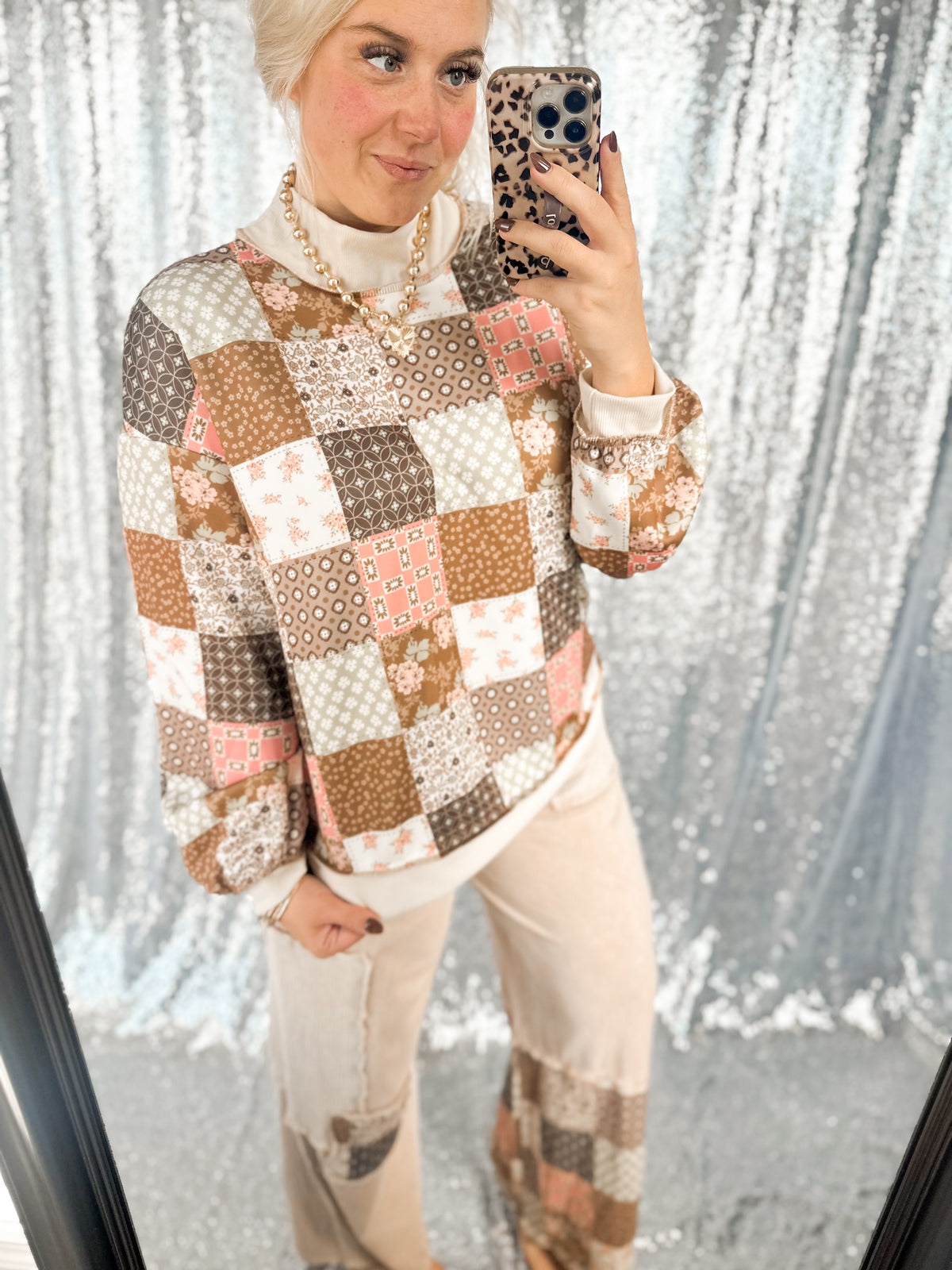 Autumn Heirloom Patchwork Mockneck