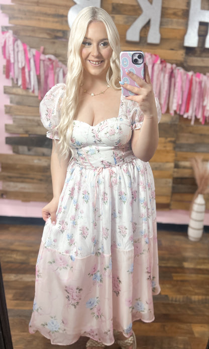Whimsical Floral Coquette Maxi