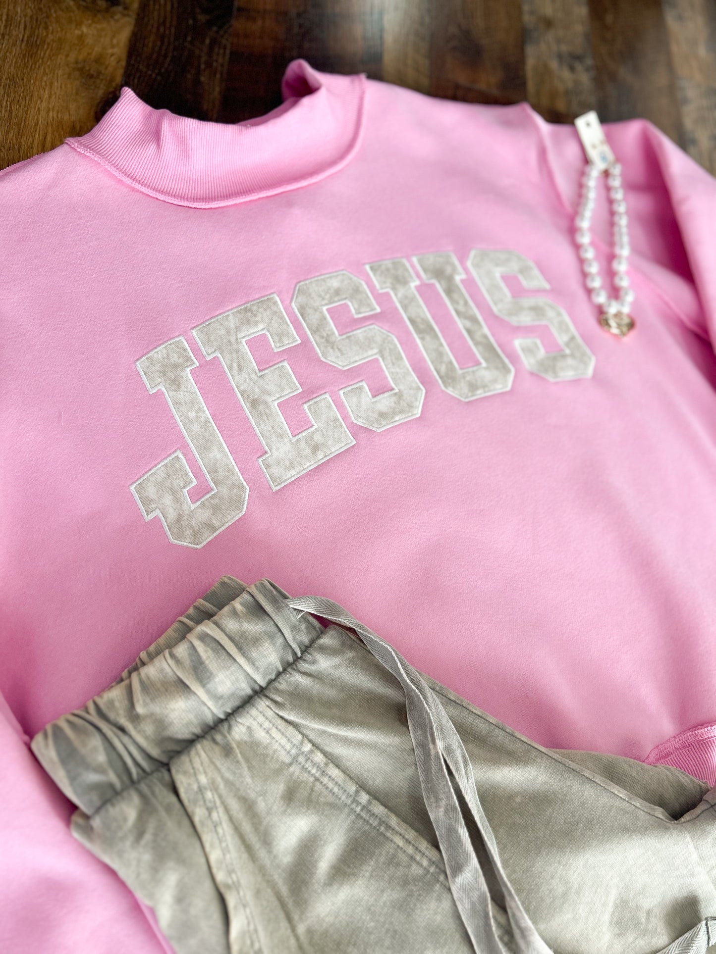 Jesus Pink Mockneck