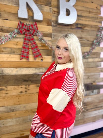Candy Cane Colorblock Top
