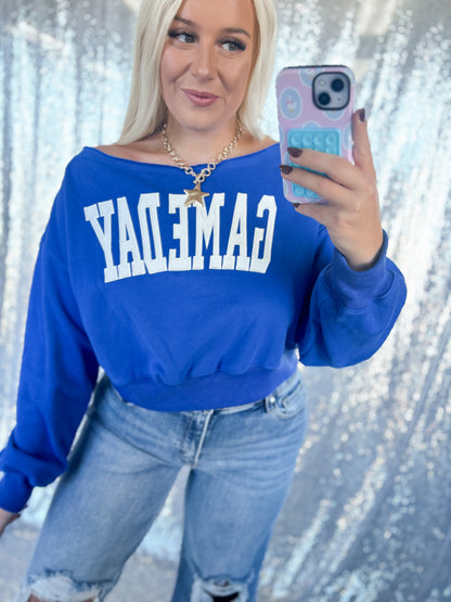 Royal Blue Gameday Cropped Crew