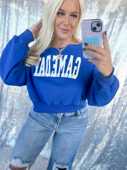 Royal Blue Gameday Cropped Crew