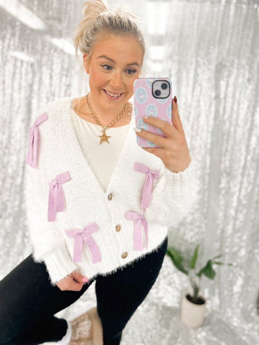 Lavender Coquette Cozy Cardigan