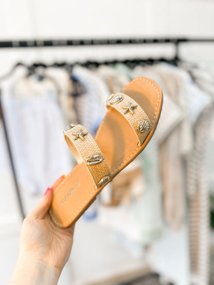 Gold Seashell Sandals