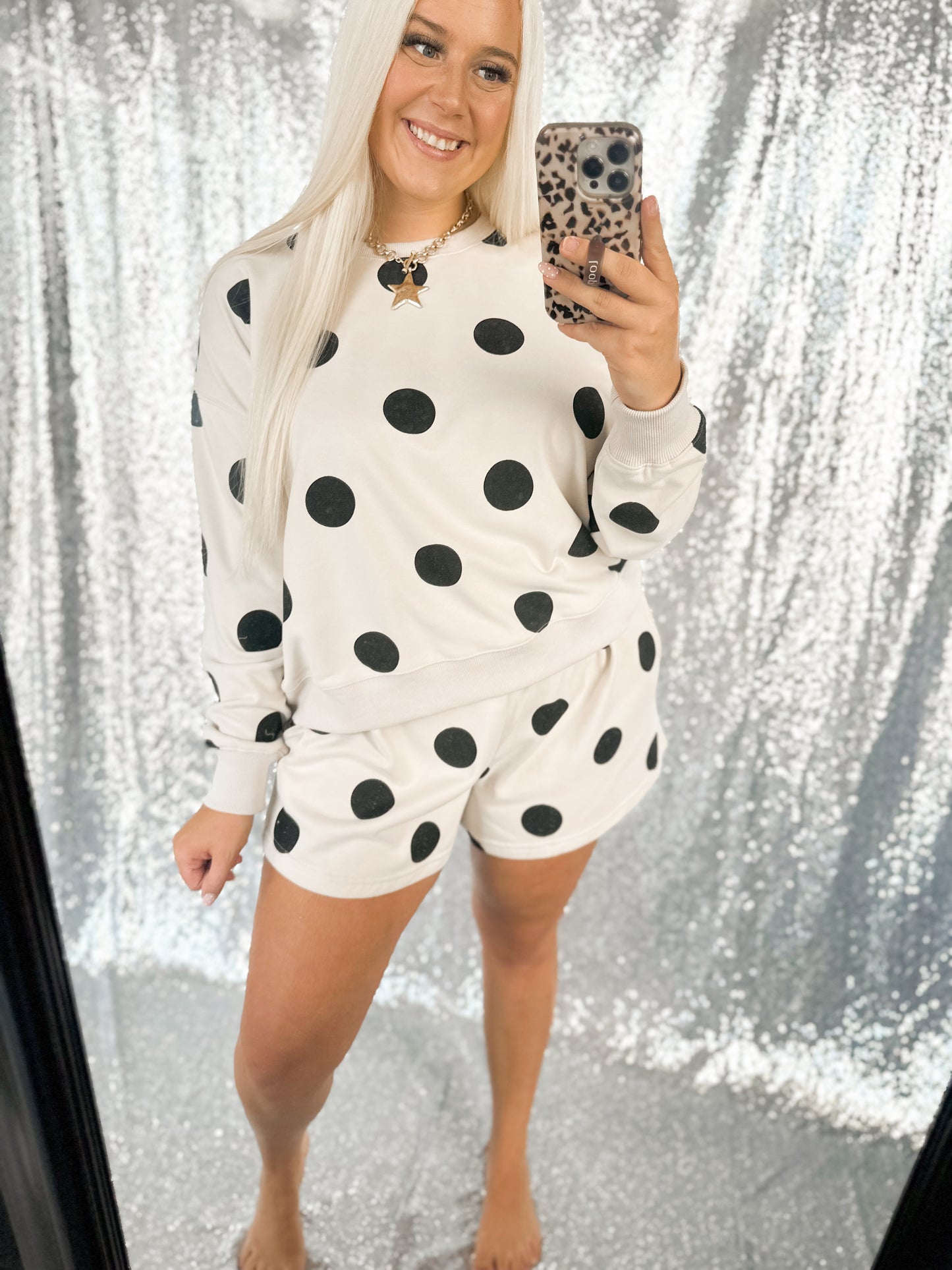 Black Polka Dot Short {SET}