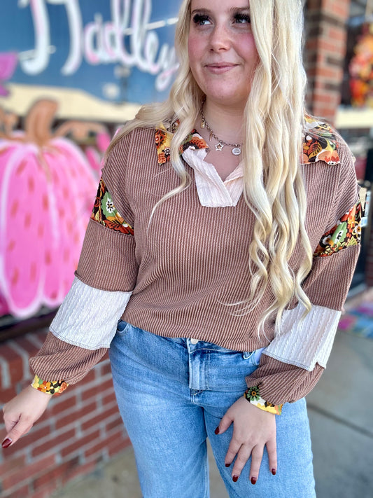 Autumn Contrast Top