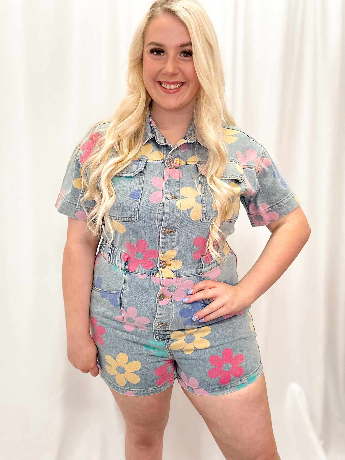 Happy Days Denim Romper