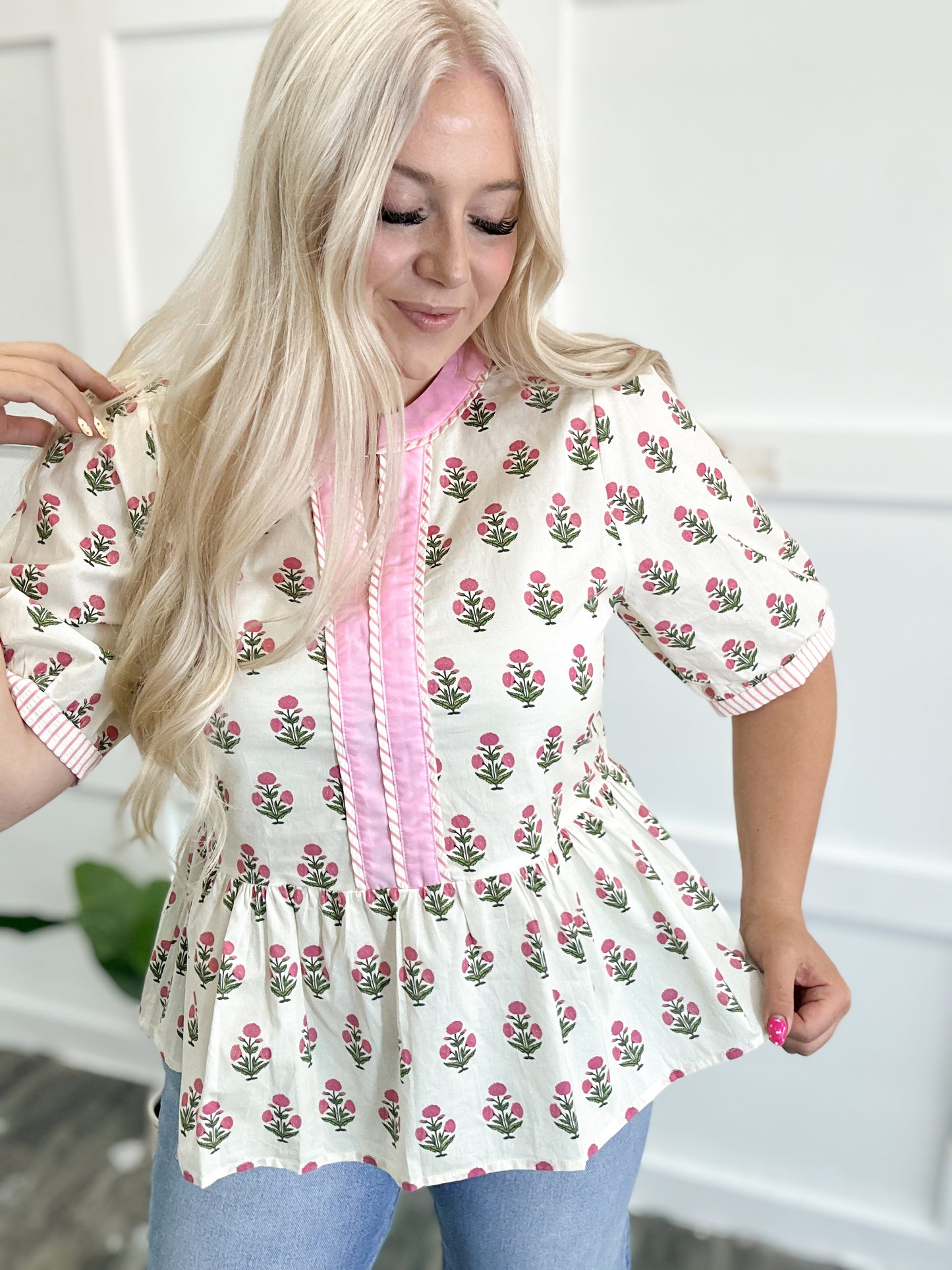 Blooming Bouquet Peplum Blouse