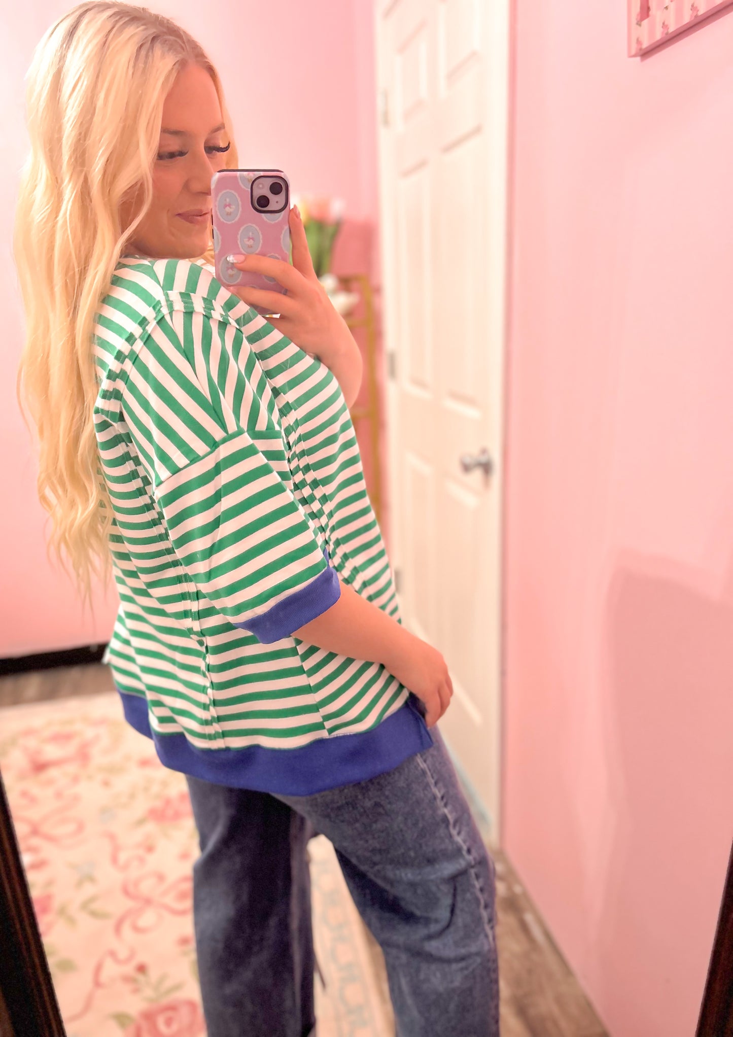 Kelly & Royal Striped Colorblock