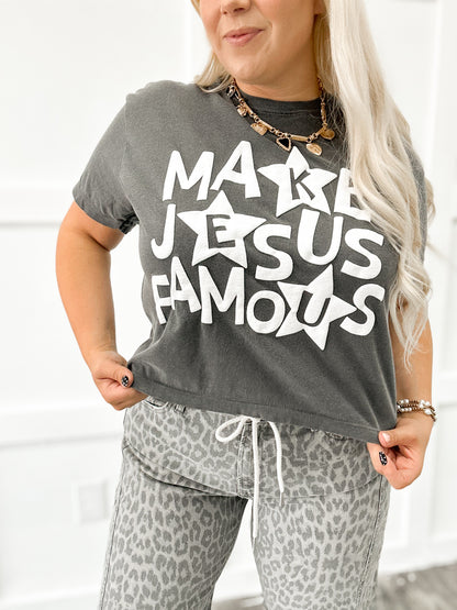 Make Jesus Famous Puff Cropped Box Tee