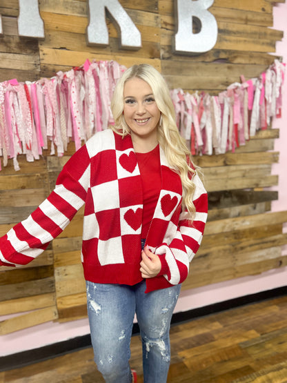 Cupids Checker Cardigan