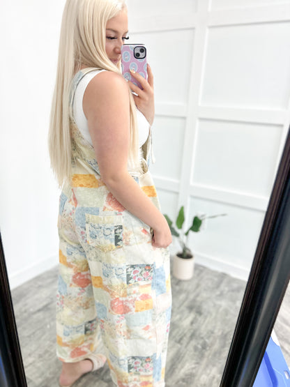 Denim Patchwork Overalls