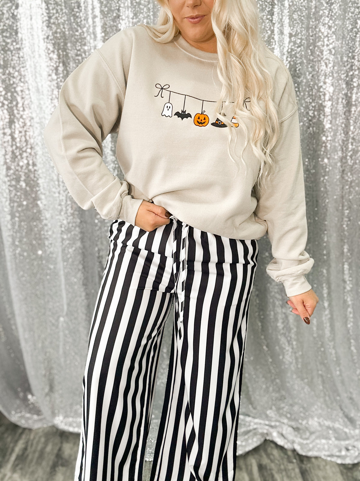 Spooky Garland Embroidered Sweatshirt