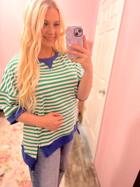 Kelly & Royal Striped Colorblock