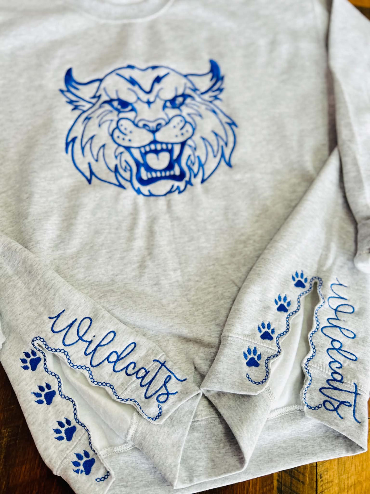 Wildcats Embroidered Side Split Crewneck