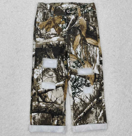 Camo Distressed Denim