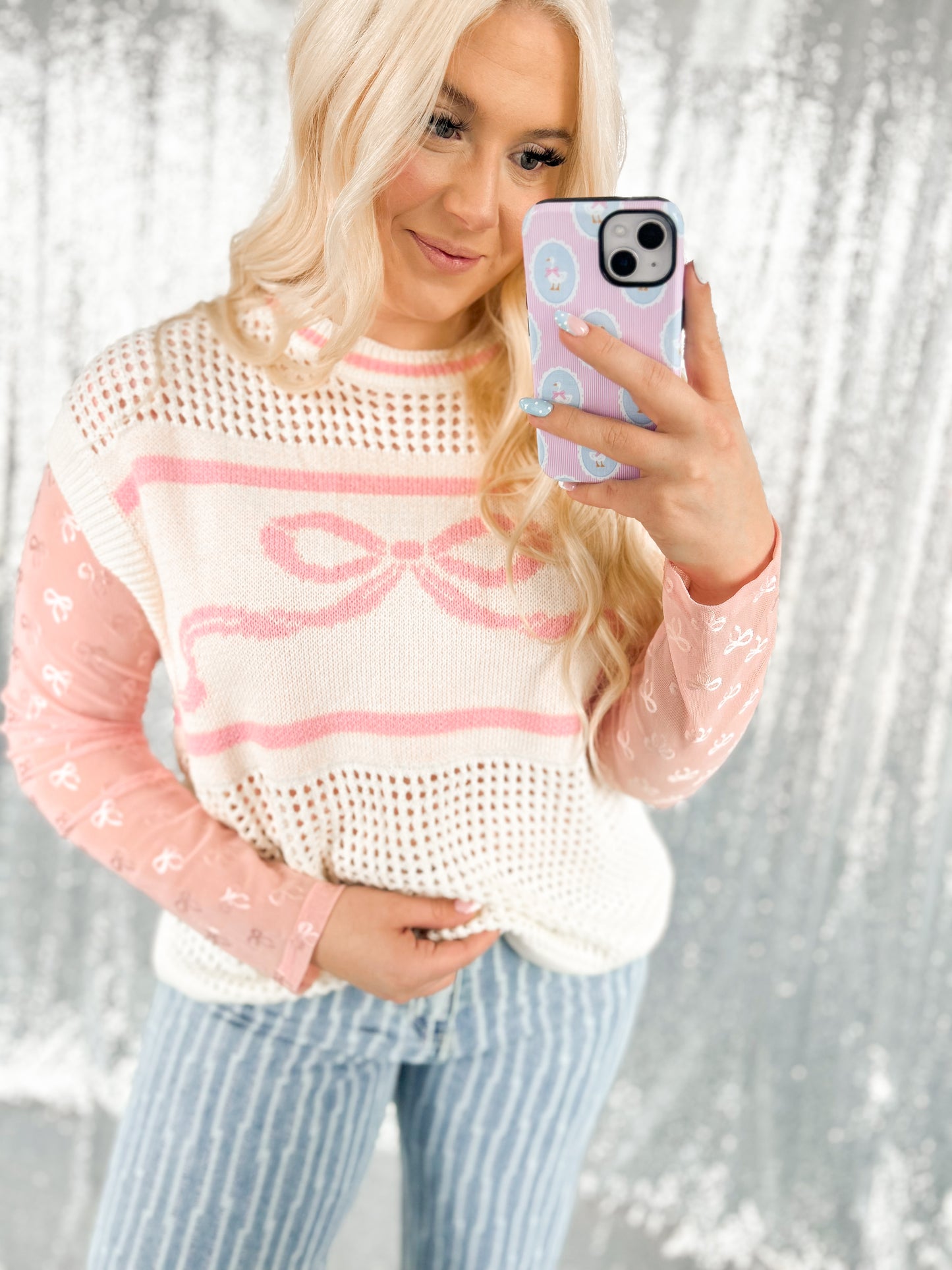 Bow Coquette Knit Vest Top