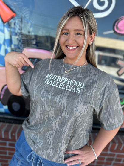 Motherhood Hallelujah Mossy Oak Camo Graphic