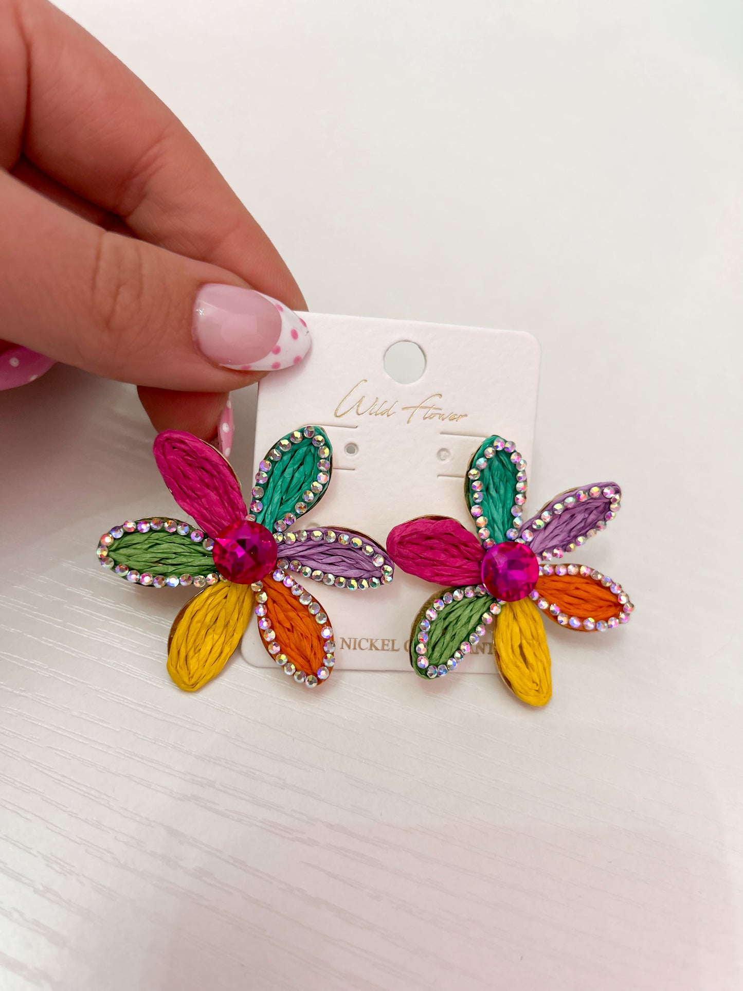 Bright Floral Stud Earrings