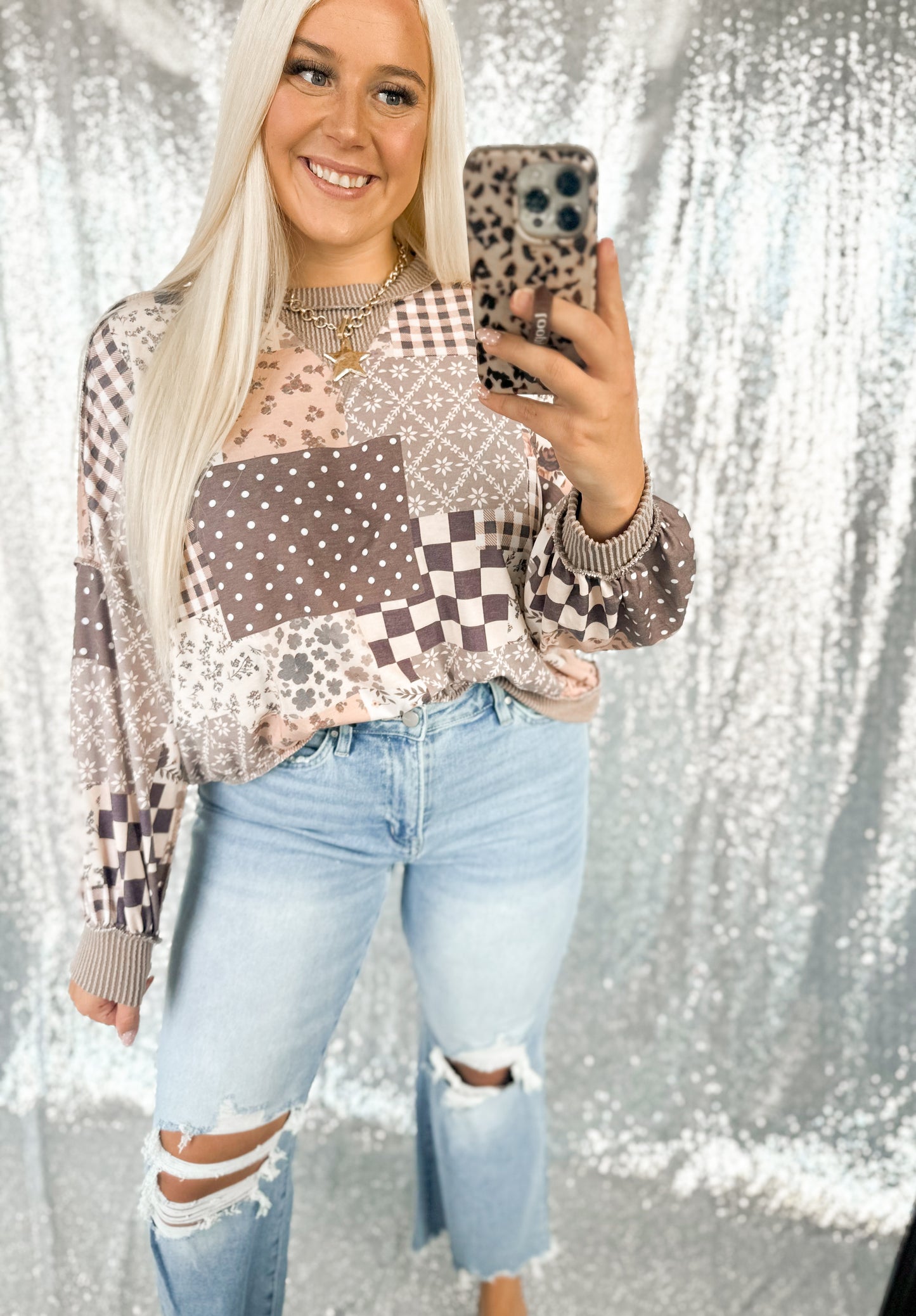 Mixed Signals Patchwork Top
