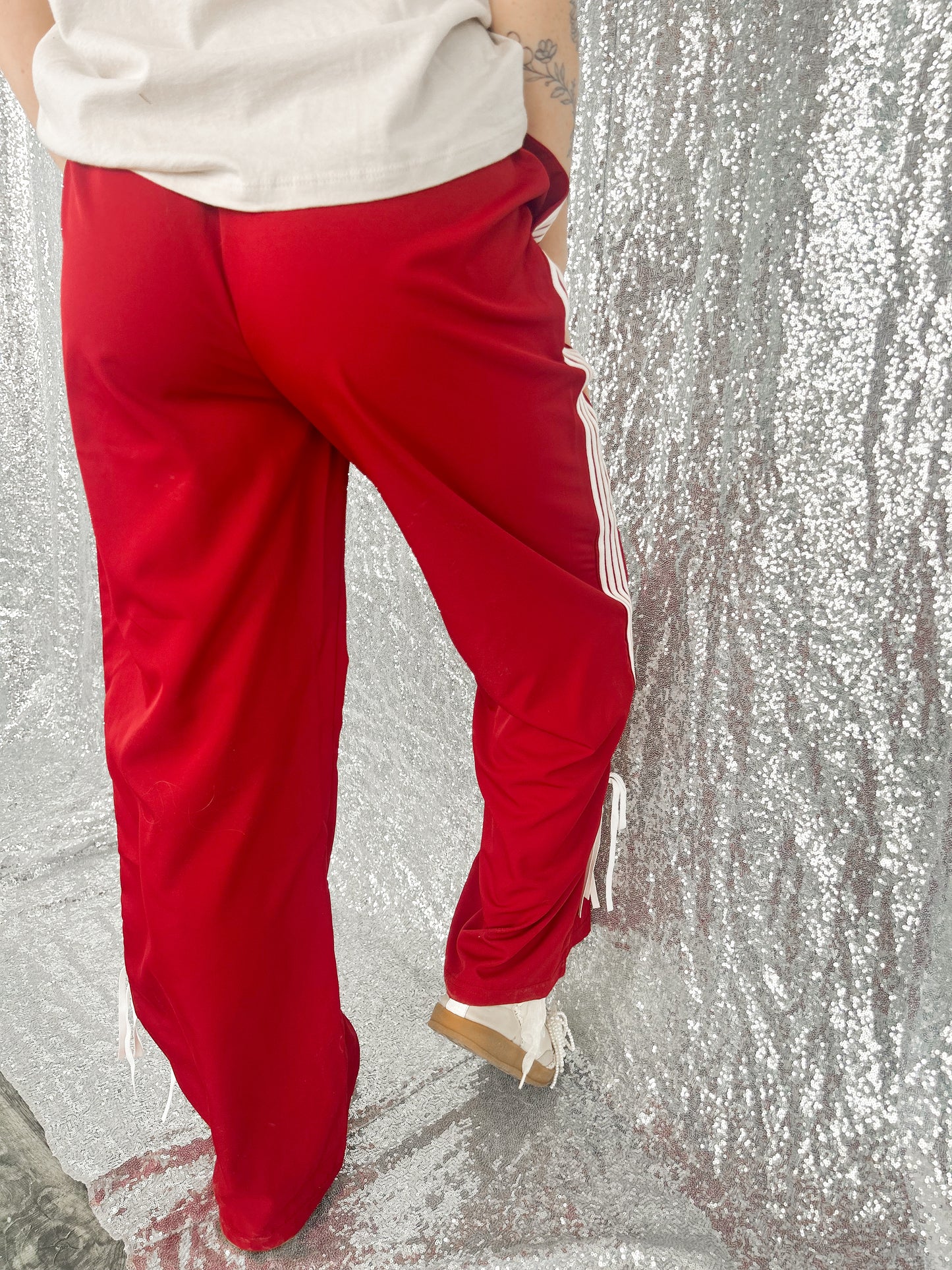 Red Varsity Track Pants