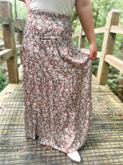 Dusty Trails Satin Maxi Skirt