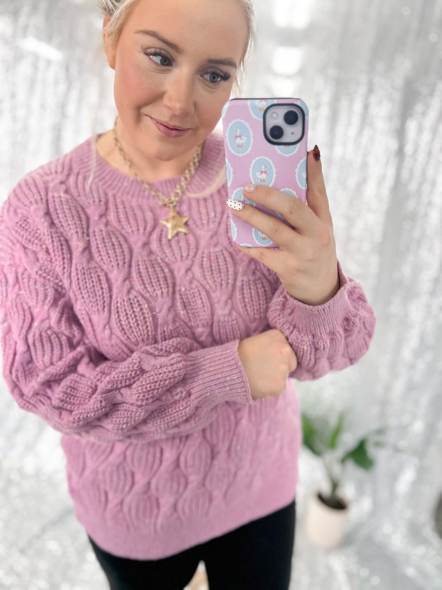 Purple Confetti Knit Sweater