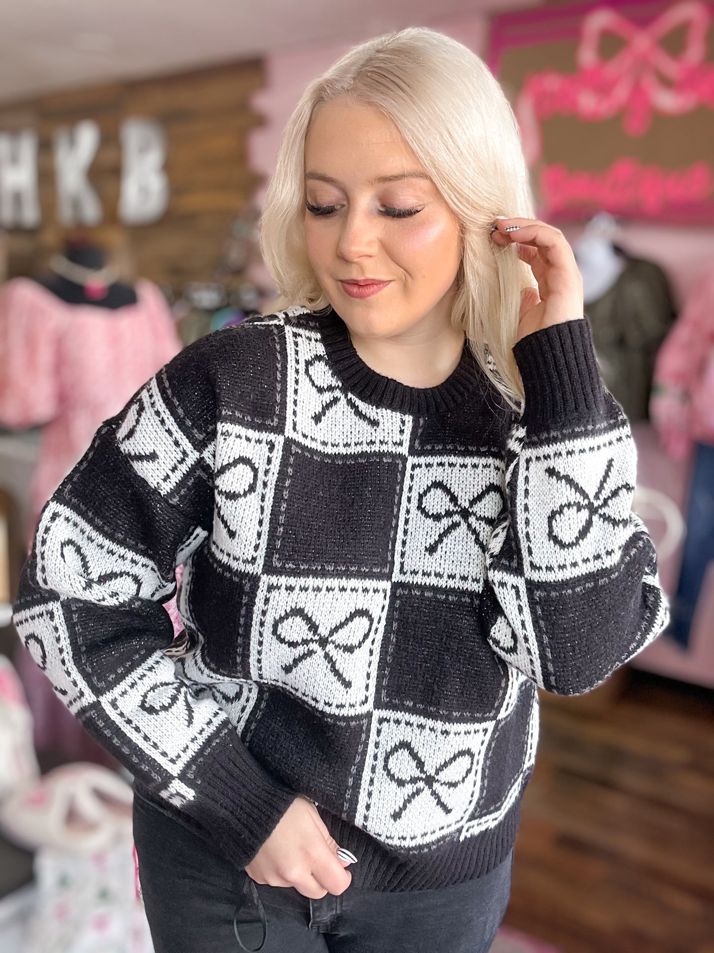 Bow Block Babe Sweater